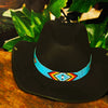 Turquoise Blue Red Black man’s Symbol Beadwork Cowboy WCS