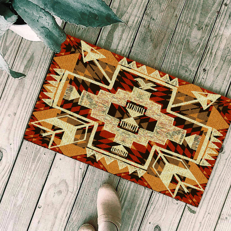 Tribal Yellow Arrow Native Doormat