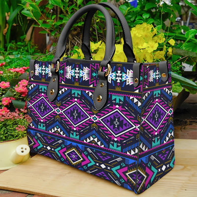 Purple Tribe Pattern Leather Bag WCS