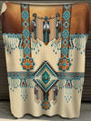 Turiquoise Native Indian Pattern Feather 3D Native Fleece Blanket WCS