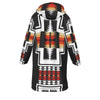 Native American Culture Pattern Horn Button Long Fleece Windbreaker WCS