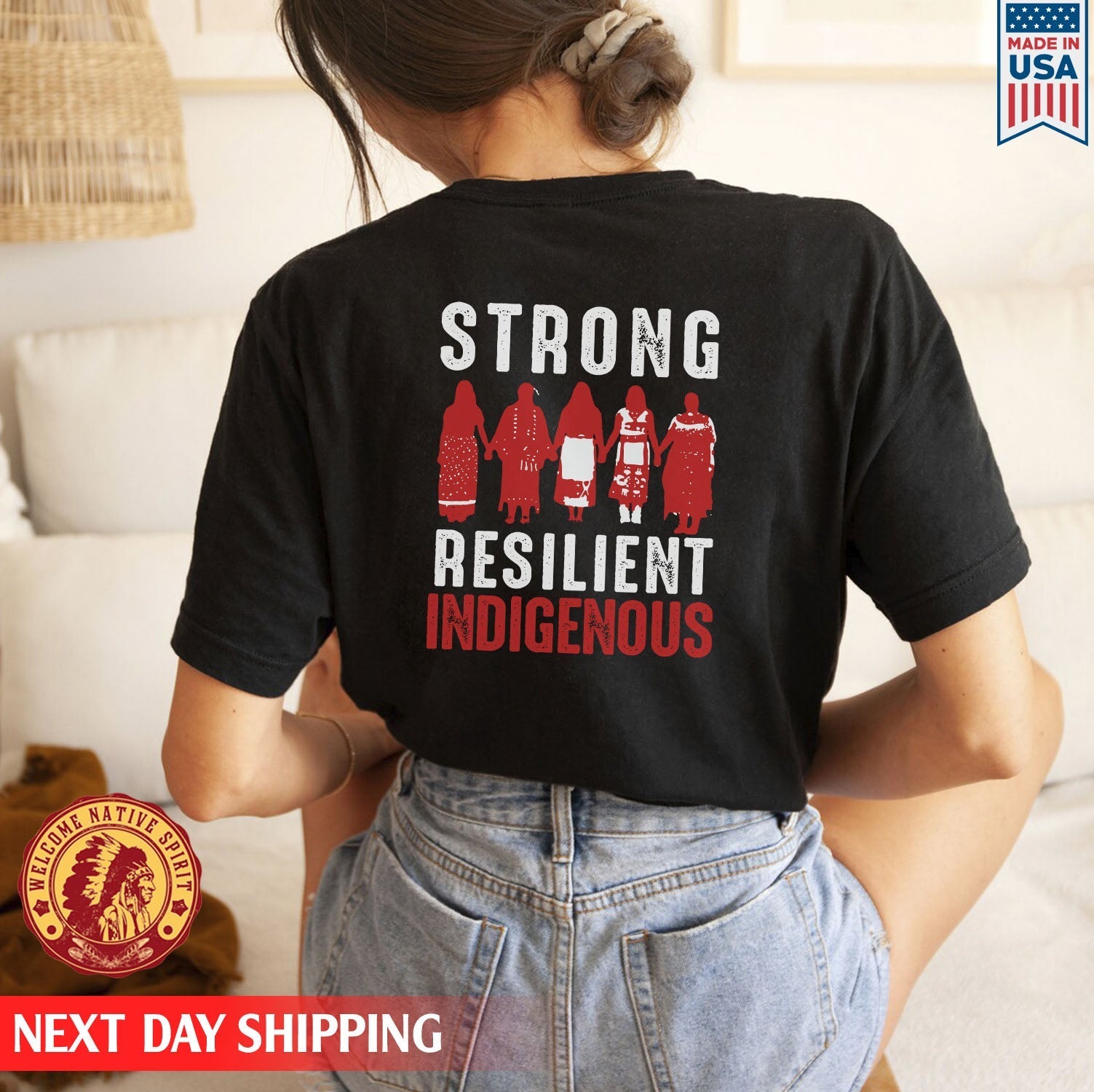 Strong Resilient Indigenous Woman Women Together Unisex Back T-Shirt/Hoodie/Sweatshirt