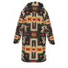 Native American Pattern Horn Button Long Fleece Windbreaker Best Selling WCS