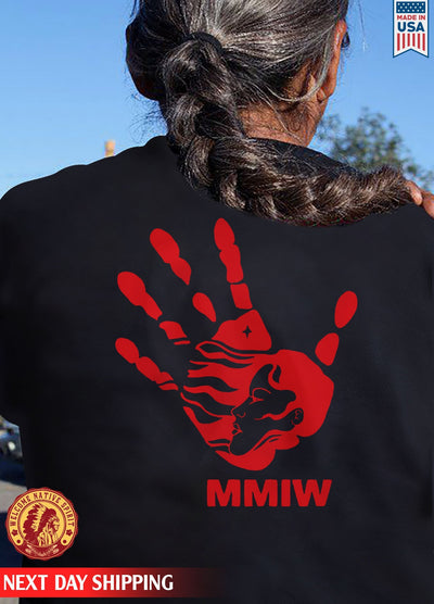 I Wear Red For My Sister, No More Stolen Sisters Shirts MMIW Red Hand Unisex Back T-Shirt/Hoodie/Sweatshirt