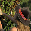 Red Blue Yellow Seed Beaded Cowboy Hat Band Waist Belt WCS