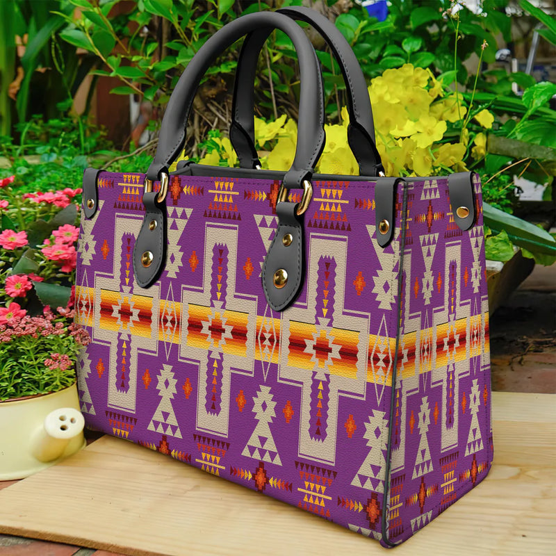 Light Purple Design Native Leather Bag WCS