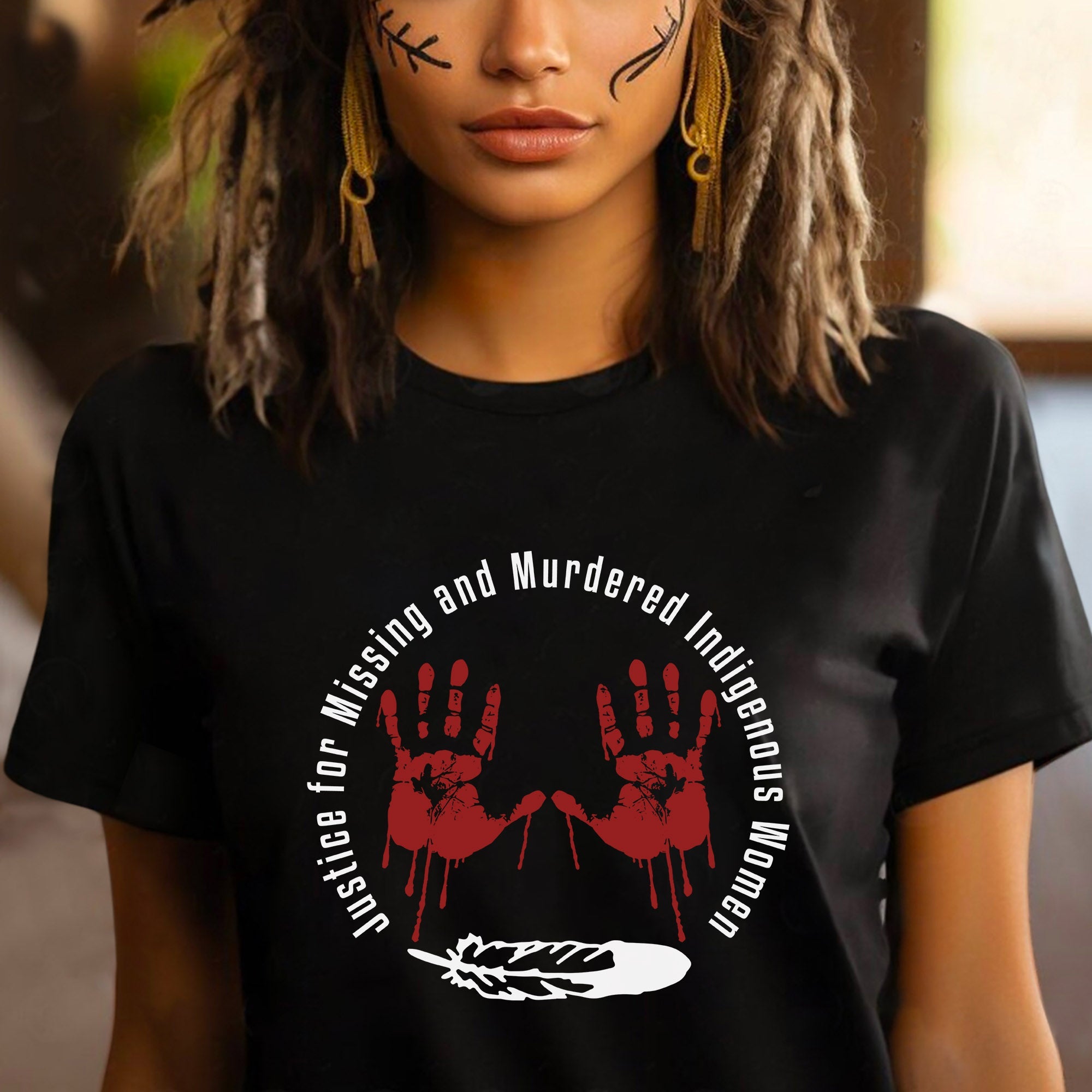 MMIW Awareness Justice For MMIW Red Hands Unisex T-Shirt/Hoodie/Sweatshirt