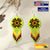 SALE 50% OFF - Green Fire Color Flower Round Beaded Handmade Earrings For Women