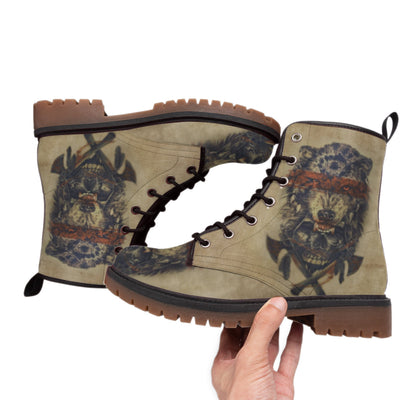 Wolf Warrior Leather Martin Short Boots WCS