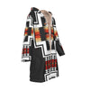 Native American Culture Pattern Horn Button Long Fleece Windbreaker WCS