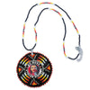 No More Stolen Sister Sunburst Handmade Glass Beaded Patch Necklace Pendant