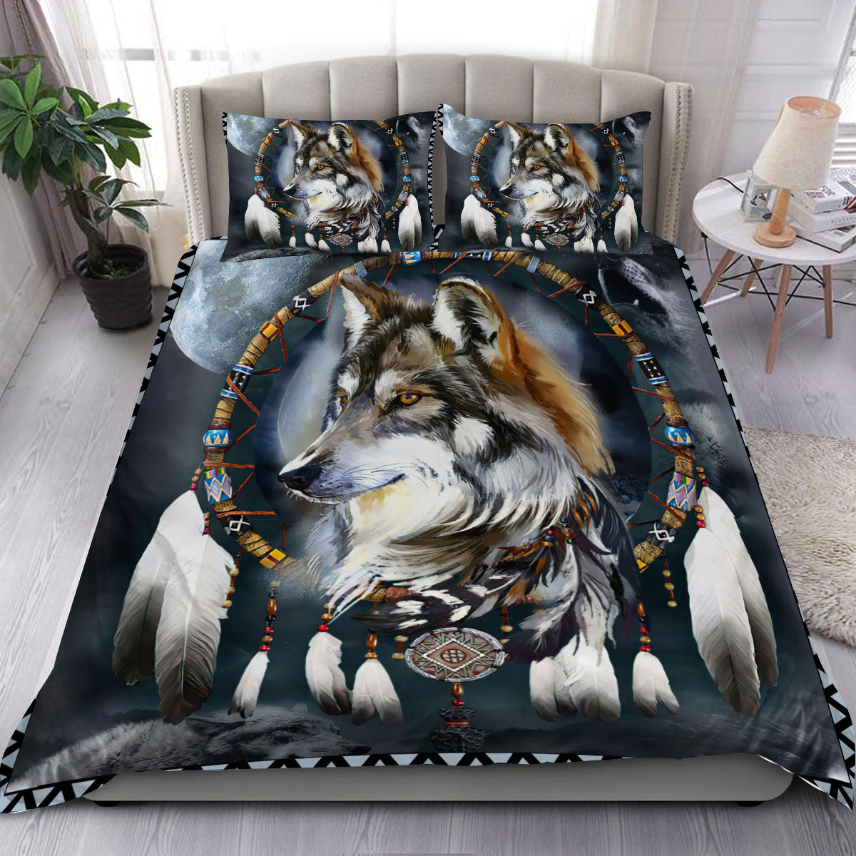Wolf Native American Bedding Set WCS