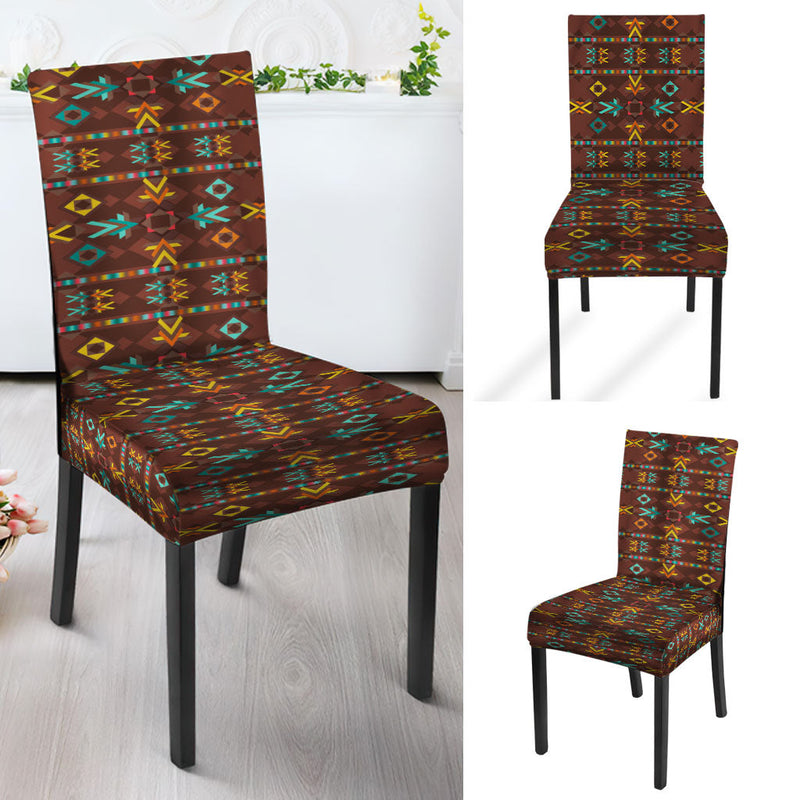 Brown Pattern Design Native American Tablecloth - Chair cover WCS