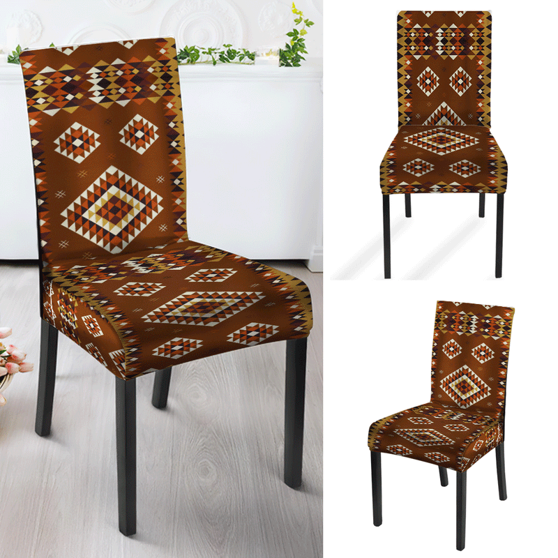 Brown Pattern Design Native American Tablecloth - Chair cover WCS