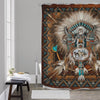 Native American Wolf Pattern Shower Curtains WCS