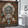 Native American Wolf Pattern Shower Curtains WCS