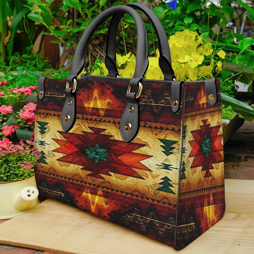 United Tribes Brown Design Native American Leather Bag WCS