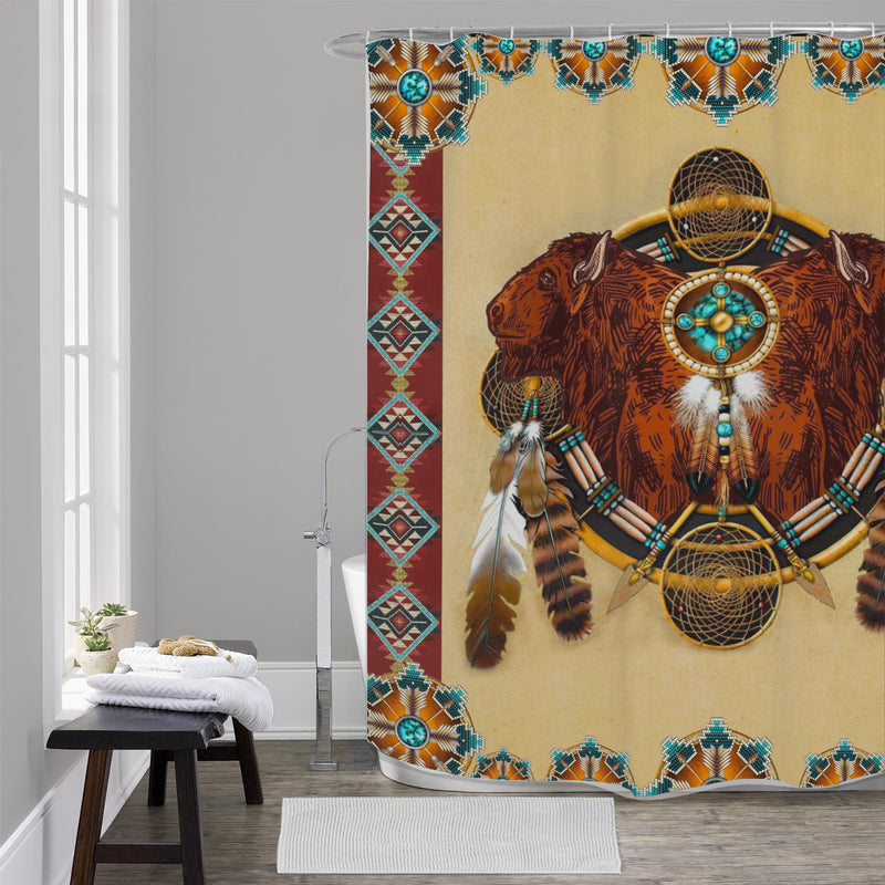 Native American Turtle Pattern Shower Curtains WCS