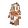 Native American Culture Pattern Horn Button Long Fleece Windbreaker WCS