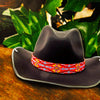 Red Blue Yellow Seed Beaded Cowboy Hat Band Waist Belt IBL