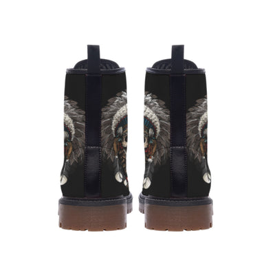 Skull Native Leather Martin Short Boots WCS