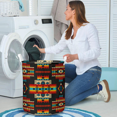 Black Pattern Native Laundry Basket WCS