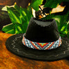 -Handmade beaded Geometric White Multi-Colored loom Cowboy style Hatband IBL