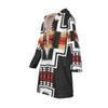 Native American Culture Pattern Horn Button Long Fleece Windbreaker WCS