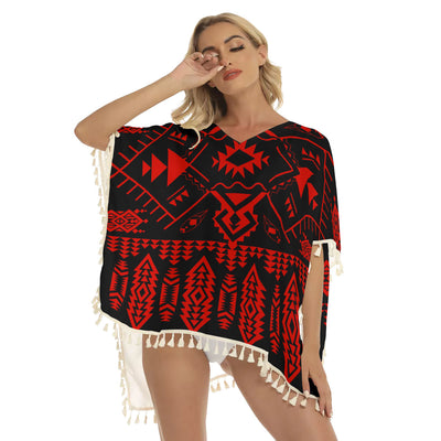 Native American Women's Square Fringed Shawl WCS