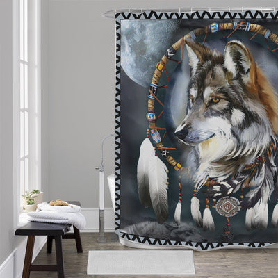 Wolf Native American Shower Curtains WCS