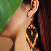 Black Sun Colors Hook Pattern Beaded Handmade Earrings For Women