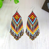 Native Style Multi-Color Long Beaded Handmade Earrings For Women