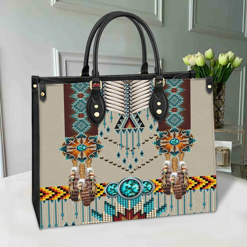 Turquoise Blue Pattern Breastplate Leather Bag WCS