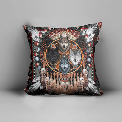 Wolf Dreamcatcher Native American Pillow Cover WCS