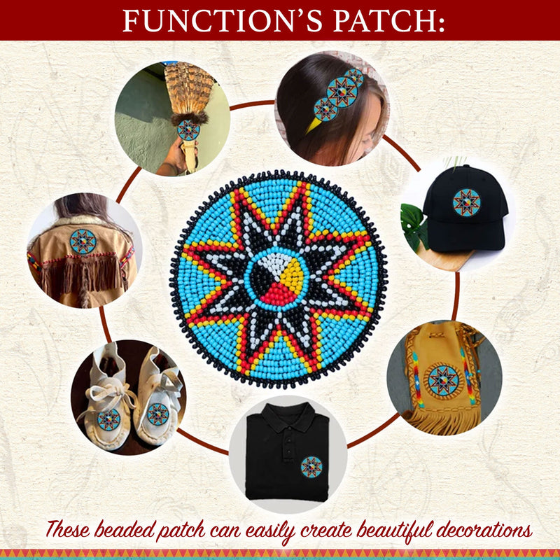 SALE 50% OFF - Medicine Wheel Star Handmade Beaded Patch Necklace