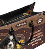 Bernese Mountain Dog Kisses Fix Everything Leather Handbag V020