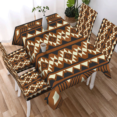 Brown Pattern Culture Design Native American Tablecloth - Chair cover WCS