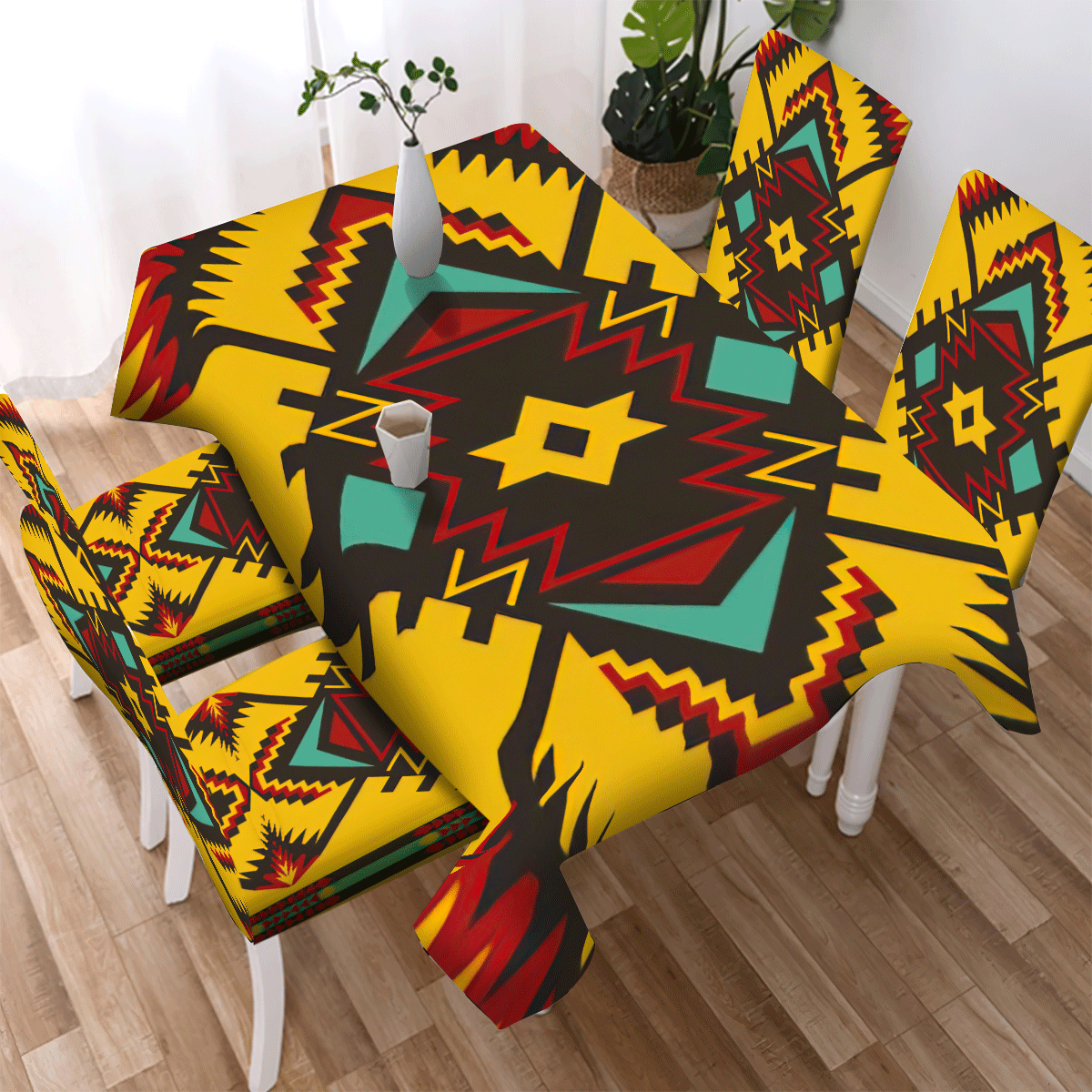 Yellow Tribe Design Native American Tablecloth - Chair cover WCS