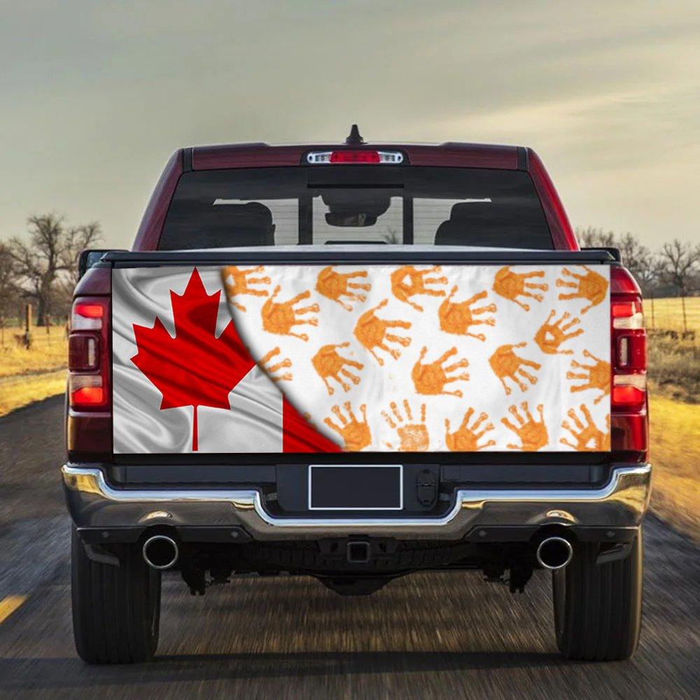 Canada Flag With Every Child Matters Flag Truck Decal WCS