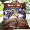 Wolf Couple in Love - Personalized Blanket WCS