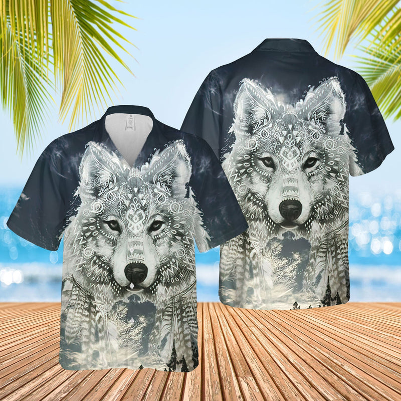 Native Wolf Hawaiian Shirt WCS