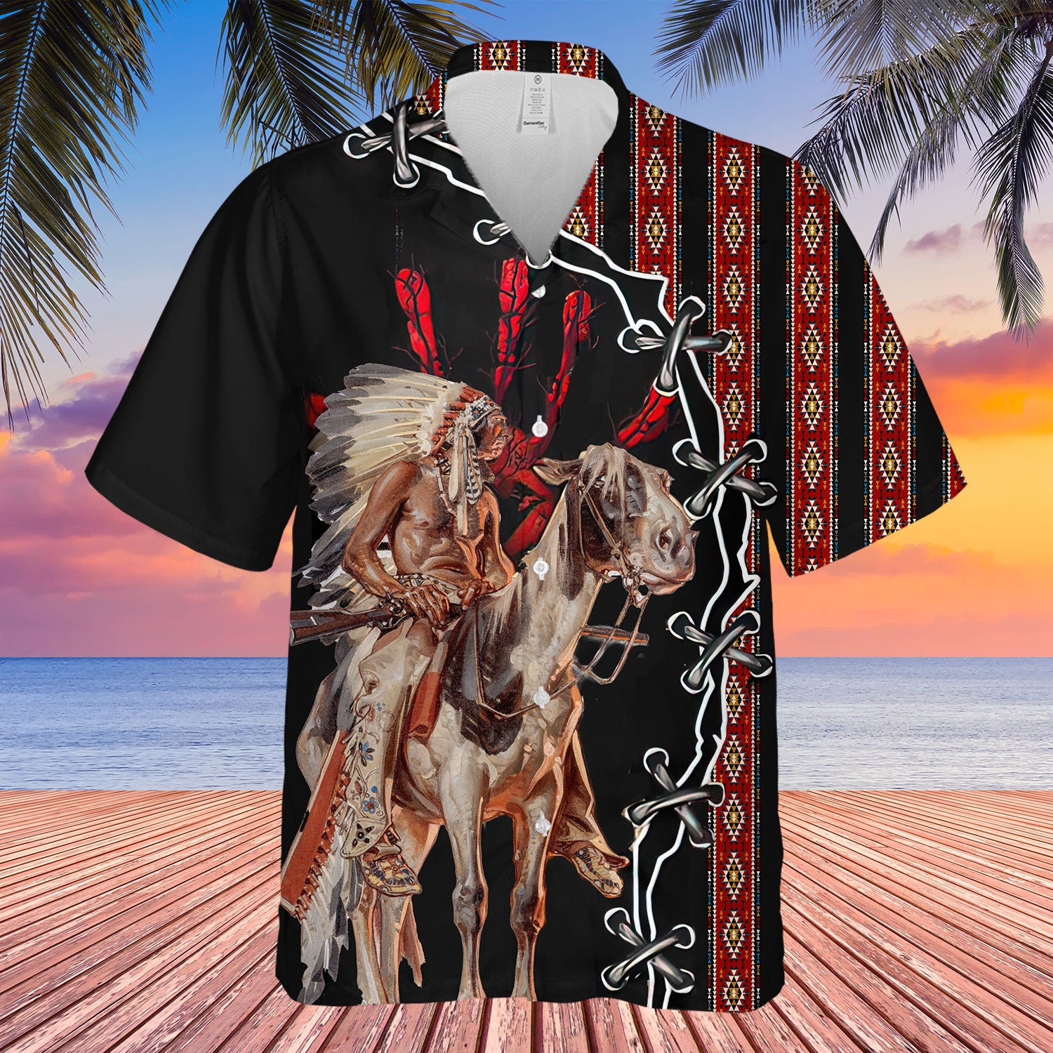 Native War Horse Hawaiian Shirt WCS