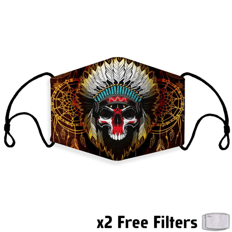 Native Indian Chief Skull Mask WCS