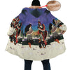 Native American Dance Horn Button Long Fleece Windbreaker WCS