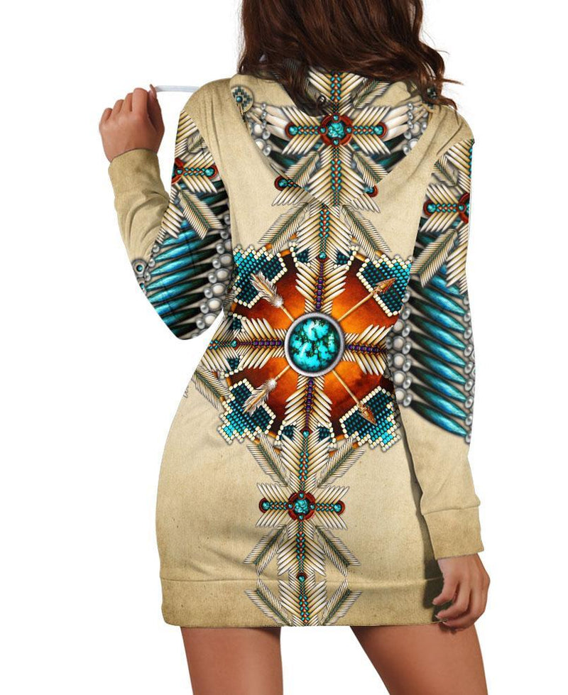 Native Bright Motifs Hoodie Dress WCS