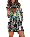 Native Bear Green Hoodie Dress WCS