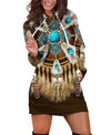 Native Fringed Motifs Hoodie Dress WCS