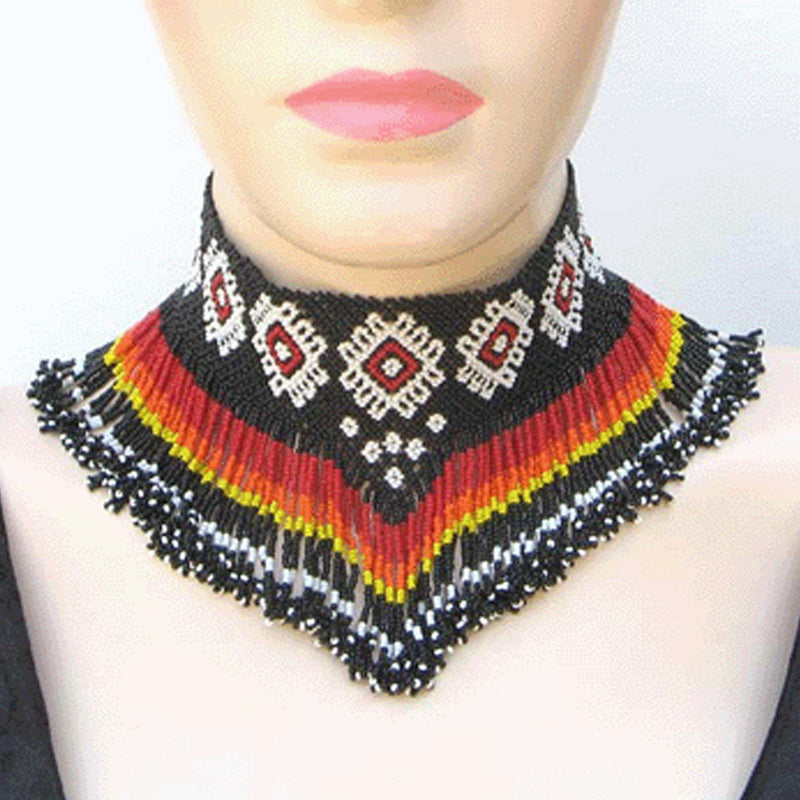 Sun Color Star seed Beaded Grand Choker Necklace WCS