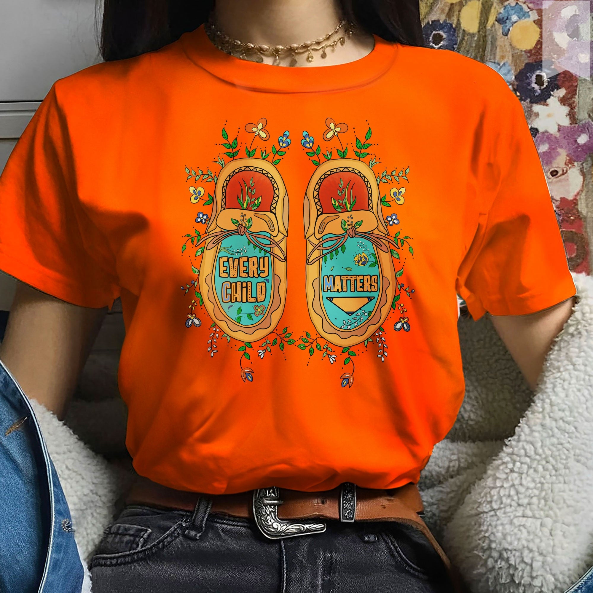 Every Child Matters Shoes Indigenous Orange Shirt Day Unisex T-Shirt/Hoodie/Sweatshirt