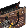 Miniature Schnauzer Dog Kisses Fix Everything Leather Handbag V020